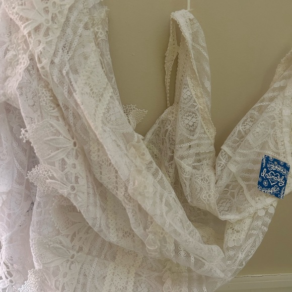 RARE free people white lace maxi slip mitered meadows - Picture 4 of 6